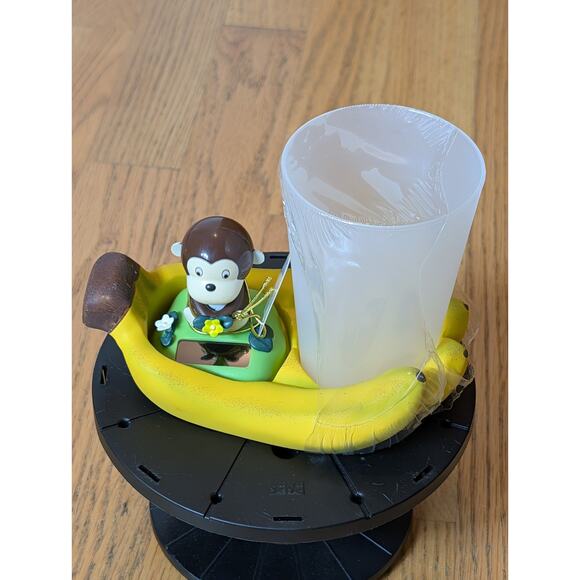 Solar Powered Dancing Bobble Head Toy Cute Nodding Monkey - Cup Tumbler Holder - Picture 1 of 6